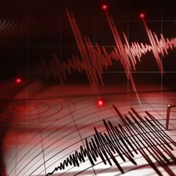 Ege Denizi'nde 4,1 büyüklüğünde deprem gösteren harita görseli