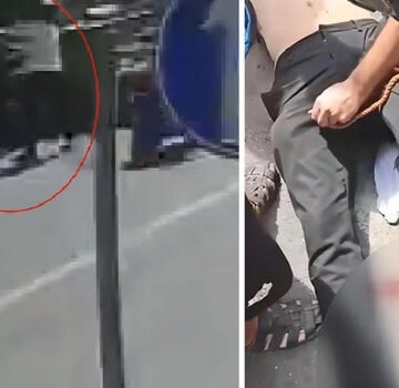Olay anı marketin güvenlik kamerasına saniye saniye yansıdı. Feriköy'de market önünde güvenlik kamerasına yansıyan kavga anı