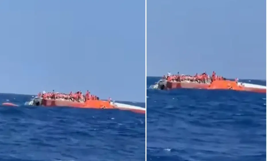 Girne açıklarında alabora olan katamaran tipi yolcu gemisinde yürütülen kurtarma çalışması