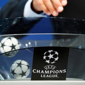 Şampiyonlar Ligi 2026-27 sezonu kura çekimi Monako'da yapılacak UEFA Şampiyonlar Ligi kura çekimi töreninde torbaların yer aldığı sahne