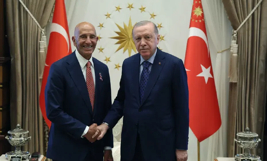 Cumhurbaşkanı Erdoğan, Cumhurbaşkanlığı Külliyesi'nde ABD'li konukları kabul etti